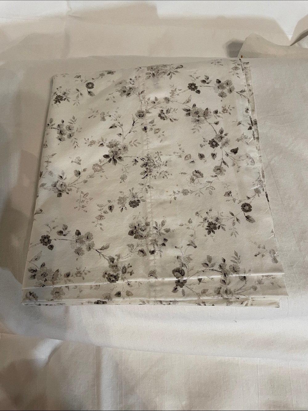 Ralph Lauren Cream and Tan Floral 100% Cotton granny, chic pillowcases